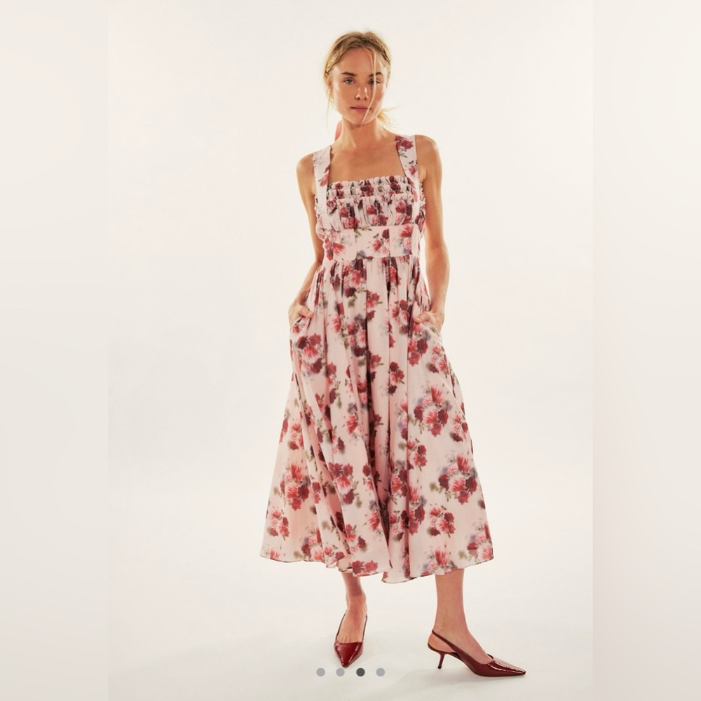 Free People x Maison Amory The Grace Dress Rose Floral NWT 🔖